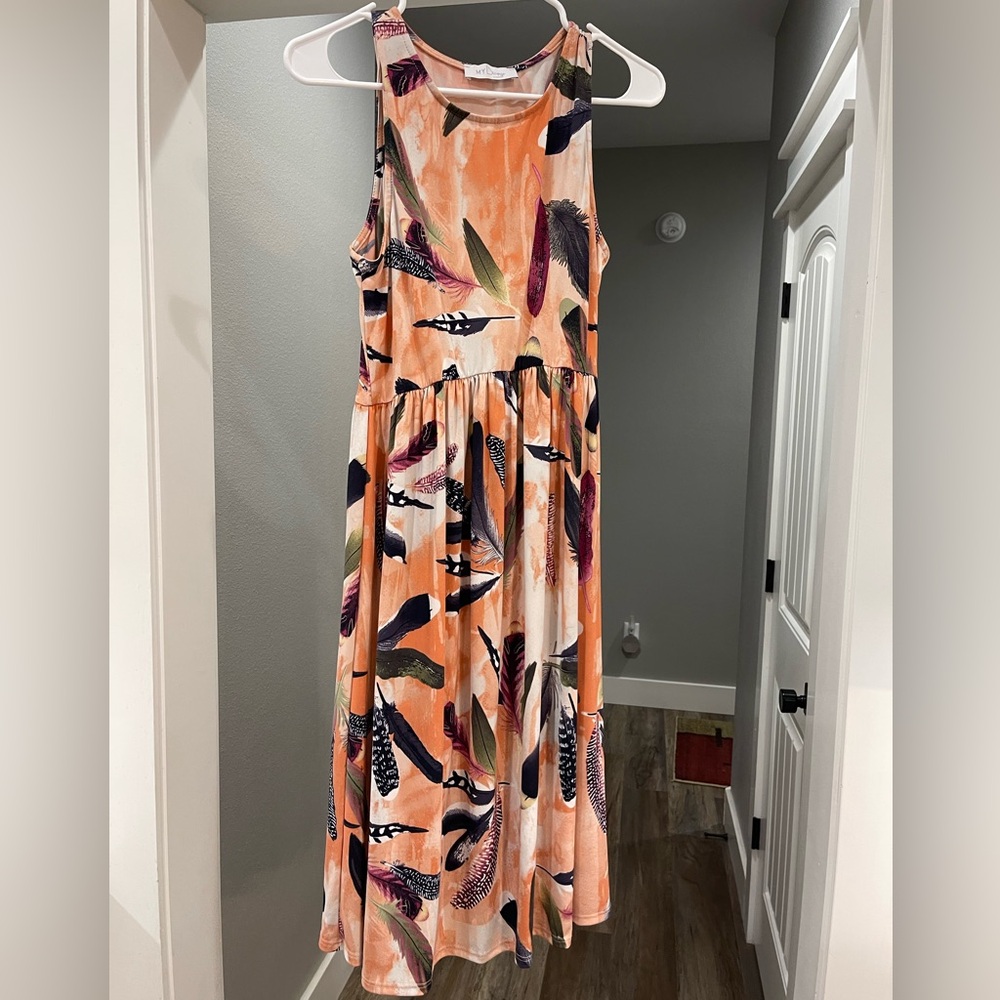 My Bump, Medium, feather print maternity dress